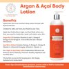 Moisturizing Body Lotion with Argan & Acai Vitamins and Antioxidants Mango Pomegranate Scent Light Non Greasy Soaks right into the Skin 16 oz with pump included