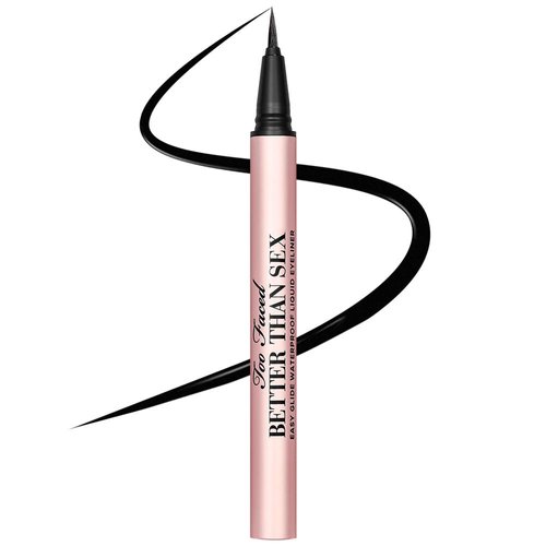 Too Faced Better Than Sex Easy Glide Waterproof Liquid Eyeliner | High Pigment + Smudge Proof, 0.02 Fl Oz, Black