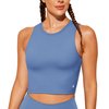 Natural Feelings Sports Bras for Women Removable Padded Yoga Tank Tops Sleeveless Fitness Workout Running Crop Tops Ink Blue