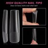 AORAEM XXL Square Clear Fake Nails 240PCS, Long Tapered Square Nail Tips Half Matte Design Extra Long Acrylic Nail Tips with Case for Home DIY Nail Salons
