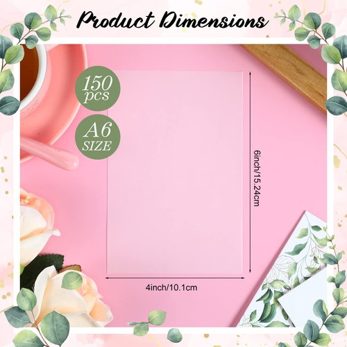 Sabary 150 Sheets Vellum Paper for Wedding Save The Date Cards Vellum Translucent Paper Tracing Paper Wedding Photo Cover for DIY Printing Sketching Drawing Printable Invitations (White,4 x 6 Inch)