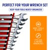 Protoco 4040 Reverse 15 Piece Wrench Rack, Tool Organizer for Tool Box, Tool Cart or Wall Mounted, Green