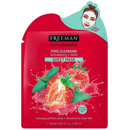 Feeling Beautiful Freeman Facial Strawberry+mint Pore Cleansing Sheet Mask, 1 Count