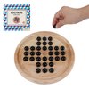 Offelec Wooden Solitaire Board Game with 33 Piece Black Glass Marbles Classic One Player Gameplay Strategy Puzzle Board Games Kids & Adults Fun Family Tabletop Toys, Birthday Gift,Table Games