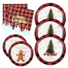 60PCS Christmas Plates and Napkins, Christmas Paper Plates Christmas Plates Disposable Holiday Paper Plates Christmas Tree Plates Christmas Dinnerware Set, Christmas Party Supplies, Serve 20