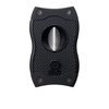 Colibri Premium SV-Cut 2 in 1 Cigar Cutter - Ergonomic Stainless Steel V-Cut and Straight Cut Style Spring-Loaded Blade, Ideal for up to 60+ Ring Gauge - Gift for Cigar Enthusiasts (Black)