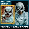 8 Pcs Halloween Bald Head Cap Party Costume Include 4 Makeup Latex Bald Caps and 4 Hair Wig Caps for Adults Kids Women Men (Universal)