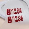 RikView Red Press on Nails Medium Fake Nails Coffin Nails with Hearts Design Glossy Full Cover Nails for Women 24 PCS