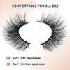 Arison False Lashes Natural Wispy Lashes Mink Long Wispy Natural Eyelashes 3d Mink Eyelashes Wispies Thick Fluffy Real Mink Lashes Strip 1 Pair Package for Makeup (AH35)