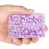 LPBeads 6400 Pieces Pink AB Hotfix Rhinestones Flat Back 5 Mixed Sizes Crystal Round Glass Gems with Tweezers and Picking Rhinestones Pen