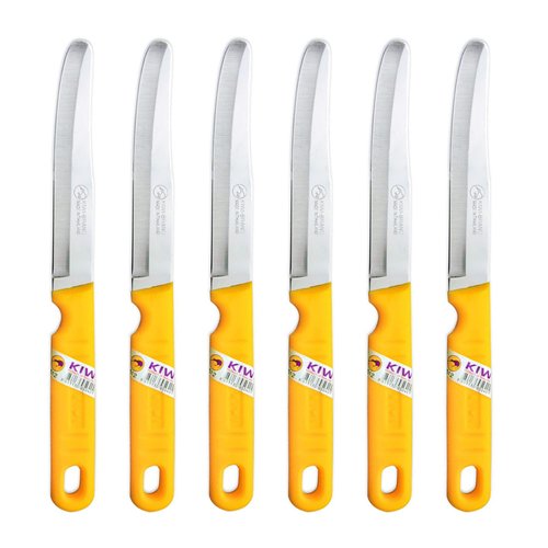 Kiwi SET 512 6 piece Fruit Knives,Silver and Yellow