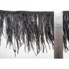 HAPPY FEATHER 2 Yards 5-6inch Black Ostrich Feathers Trim Fringe for DIY Dress Sewing Crafts Costumes Decoration