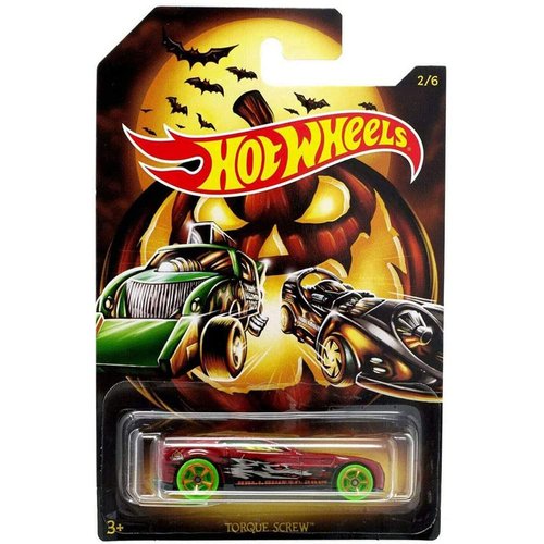 Hot Wheels Halloween 2019 Die-Cast Metal Vehicle Series - 2/6 - GBC56 - Torque Screw - Red Sports Car with Wolf on The Side