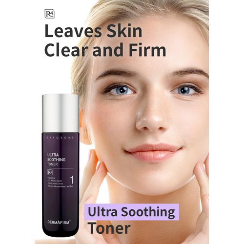DERMAFIRM Ultra Soothing Face Toner R4 w/Azulene 17 Amino Acids Hyaluronic Acid & Perilla Leaf | Soothing Facial Toner for Cooling & Restoring of All Skin Types No Animal Trials No Paraben 6.76 fl oz