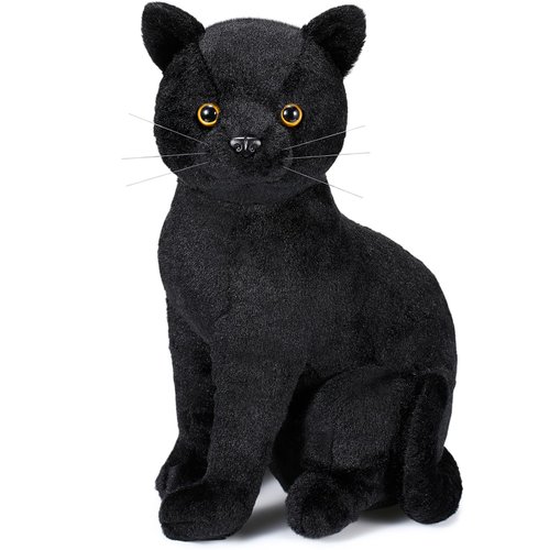 Libima 13 Inch Christmas Black Cat Stuffed Animal Black Cat Plush Toy Realistic Cute Cat Stuffed ...