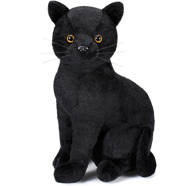 Libima 13 Inch Christmas Black Cat Stuffed Animal Black Cat Plush Toy Realistic Cute Cat Stuffed Animal Gift Kawaii Black Cat Plushies for Kids Xmas Birthday Party Favors Home Room Nursery Car Decor