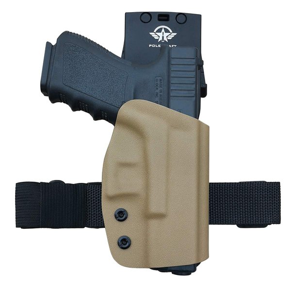 G17 G19 Holster, OWB Kydex Holster Fits: Glock 17 19 19x 25 30s 44 45 Glock 26 (Gen 1-5) / Glock 22 23 27 31 32 33 (Gen 3-4)/CZ P10 Pistol Case - Outside Waistband Carry 1.5-2'' Belt Clip (Tan, Right)