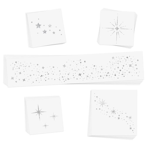 Flash Tattoos Starlight temporary tattoos | 25 temporary tattoos | Premium waterproof metallic silver glitter face Flash Tattoos | Face Sparkle, Face Glitter| Tattoo Freckles