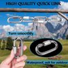 Quick Link, 304 Stainless Steel D Shape Locking Carabiner Keychain Buckle for Hiking Gym Set of 18