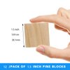 12 Pcs Natural Unfinished Craft Wooden Cubes 1.5InchesUnfinished Square Wooden Blocks Math Manipulativeswooden Blocks Baby Block for DIY Craft Projects