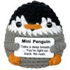 Krinisou Positive Crochet Animals Penguin Gifts, Mini Cute Penguin Decor for Office Desk, Inspirational Encouragement Thinking of You Gifts for Women