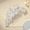 Latious Flower Bride Wedding Hair Comb Silver Bridal Leaf Hair Piece Crystal Hair Clip Prom Hair Accessories for Women and Girls