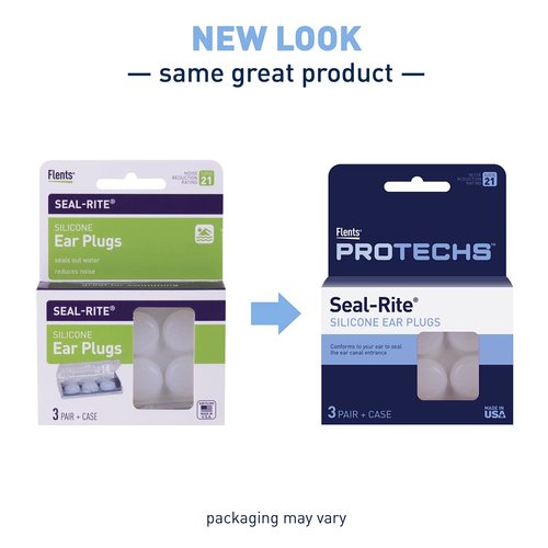 Flents Protechs Seal Rite Moldable Silicone Putty Ear Plugs for Sleeping, Snoring, Swimming, Travel, Concerts and Studying (3 Pair)