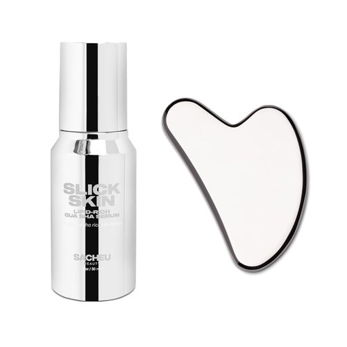 SACHEU Gua Sha Starter Kit with Slick Skin Oil - Stainless Steel Gua with Gua Sha Oil, Facial Oil Squalane Facial Tools, Face Oil for Gua Sha Massage, Gua Sha Stainless Steel