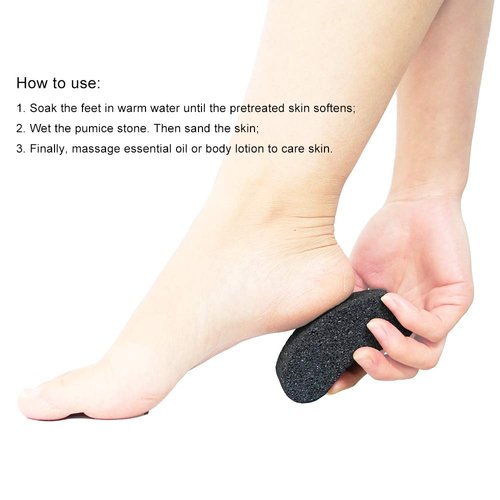 Bicrops Natural Lava Pumice Stone, Pedicure Tool, Hard Callus Dead Skin Remover, Foot File for Exfoliation & Fine Foot Scrubber for Smoothing & Softening Skin (Set of 2)