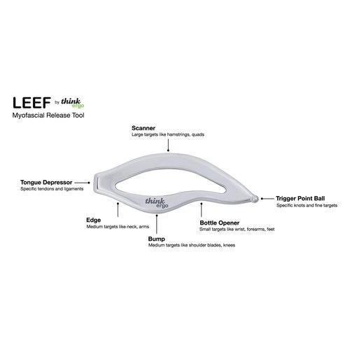 LEEF Myofascial Release Tool Stainless Steel. Ergonomic Instrument Assisted Soft-Tissue Mobilization IASTM, Gua Sha Scraping Massage