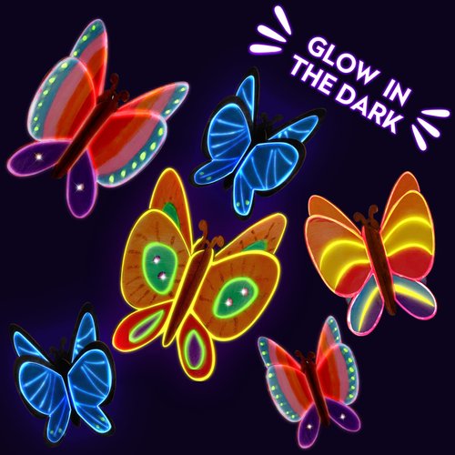 Yrinfay Glow in The Dark Butterfly Painting Kit, Teen Girl Gifts for 6-8 8-10 Year Old, Arts and Craft Kit for Kids Age 7 8-12, Toys for Boy & Girls 5-7 8 9 10 11 12