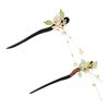 Chinese Traditional Flower Hair Sticks,Wooden Hairpin Hairstyle Design Tool Hairpin Tassel Pearl Osmanthus Cheongsam Flower Headwear