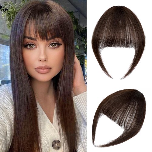 Bangs Hair Clip in Bangs-100% Human Hair Clip On Bangs Fake Bangs Clip in Bangs Real Human Hair B...