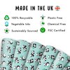 CENTRAL 23 - Green Wrapping Paper - 6 Sheets Gift Wrap - Birthday Pandas - Animals - For Men Women Boys Girls New Baby - Recyclable