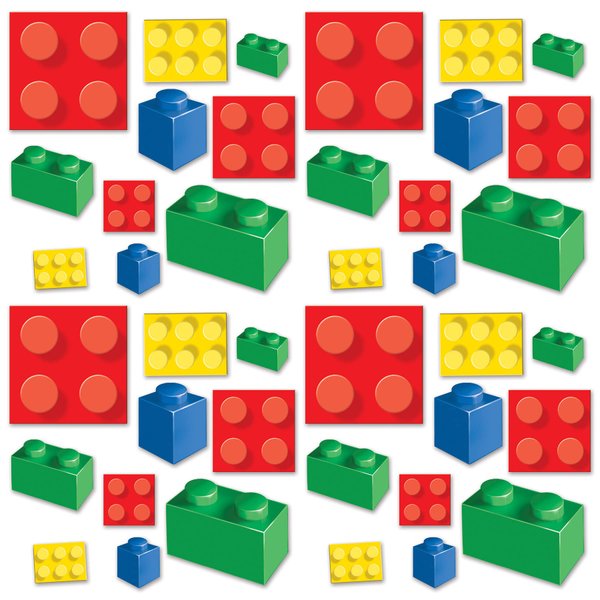 Beistle 40 Piece Building Blocks Cutouts, 4"-11.25", Multicolor