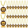 CiciBear 24 Pack Lion Necklace Party Favors with Mardi Gras Beads for Safari Jungle Animals Wild ONE Party Favors, Home Decorations, Festivals, Wedding, Birthday Celebrations