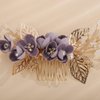Sither Flower Hair Clip for Wedding Purple Hair Comb for Women Hair Accessories for Bride Hair Clip Headpiece for Wedding Party Prom Gift