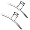 Ovche 2 Pack Gold or Siver Metal Claw Hair Clips No Slippage Stylish Hair Clamp Grip for Thick Hair Jaw Comb Hairclips Hair Catch with Teeth Hair Updo Grip for Bath,SPA,Washing,Makeup (Silver)