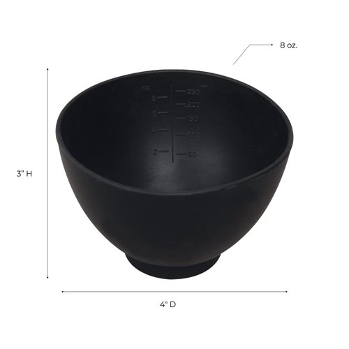 ForPro Professional Collection Silicone Mixing Bowl, Black, Flexible, Odorless, for Mixing Facials, Massage, Body & Other Products, 8 oz
