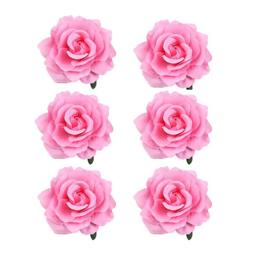 Lofruiin Women's 6Pcs Vintage Elegent Rose Flower Hairpin Hair Clip with Brooch for Party Travel Festivals (Pink)