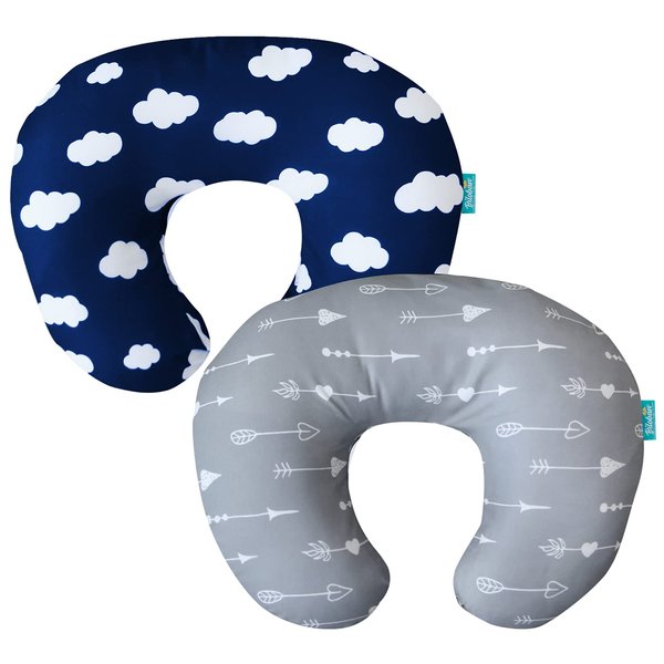 Biloban Nursing Pillow Cover 2 Pack for Breastfeeding Pillow, Ultra Soft and Cozy Nursing Pillow Slipcovers, Snug Fits Boppy Pillow, Great, Perfect Newborn Gift, Best Choice for Mom or Baby