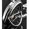 Stuhrling Original Men's Pocket Watch Stainless Steel Analog Skeleton Watch Hand Wind Mechanical Movement Stainless Steel Chain