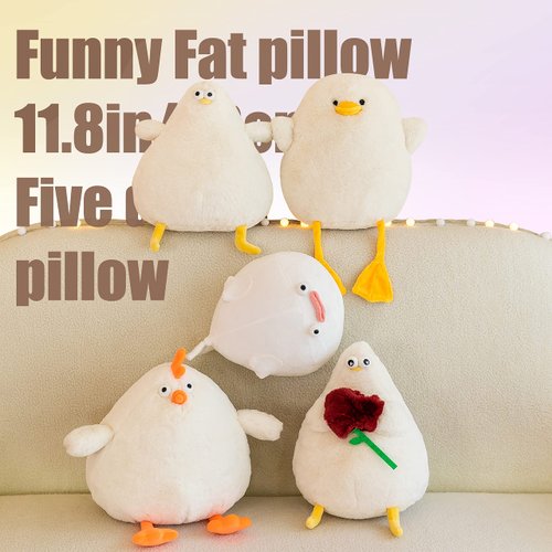 RANDGRITH Cute Seagull Plush Pillow - Funny Fat Seagull Stuffed Animal, Kawaii Cartoon Design for Kids, Boys, and Girls - Perfect Sleeping Pillow Toy (Duck)