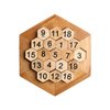 Wooden Digital Platter Puzzle,Classical Puzzle Toys Brain Teaser Wooden Hexagon Digital Puzzle Toys,Digital Game Number 19 Sum Equal to 38 Math Board Game Toy for Kids and Adults
