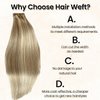 Sew in Weft Hair Extensions Human Hair 18 Inch Balayage Beige Blonde to Platinum Blonde Sew in Hair Extensions Real Human Hair Hand Tied Weft Hair Extensions Human Hair Sew in Hair Bundles Hair Wefts