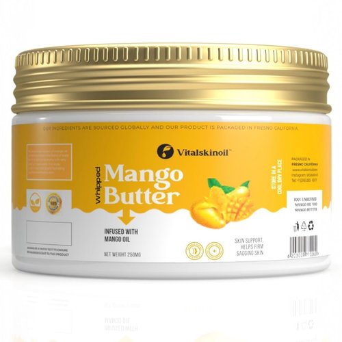 VITALSKINOIL Organic Mango Butter and Mango Oil Lotion for Face, Body & Hair, Body Butters, Lotion | Mango Butter Body Lotion