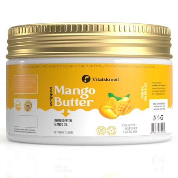 VITALSKINOIL Organic Mango Butter and Mango Oil Lotion for Face, Body & Hair, Body Butters, Lotion | Mango Butter Body Lotion