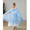 PURFEEL Girls Princess Cape for Elsa Kids Warm Hooded Cloak Dress up L 7-10Years