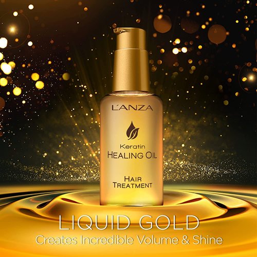L'ANZA Keratin Healing Oil Hair Treatment, Hair Oil Revives & Nourishes Dry Damaged Hair & Scalp, Sulfate Free with Phyto IV Complex, Cruelty Free Volumizing Hair Care with UV Protection (6.2 Fl Oz)