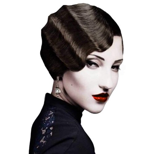 DIFEI 15 Colors Women Black Blonde Golden Brown Pink Blue Wine Red Short Finger Wave Curly Wigs Nuna Wigs Janet Collection (BUG)